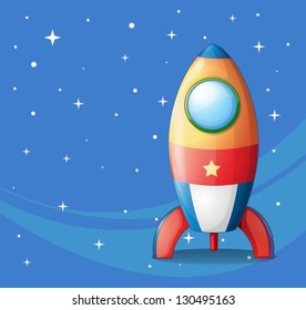 Illustration of a colorful spaceship