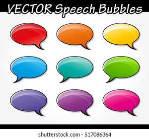 Illustration of colorful speech bubbles set design