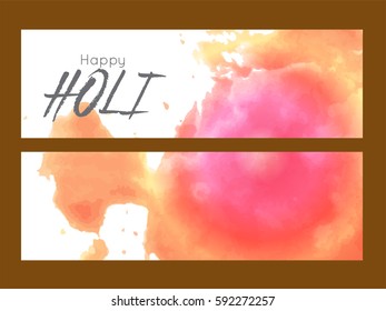 illustration of colorful splash coming out from Happy Holi banner promotional abstrac background, eps10