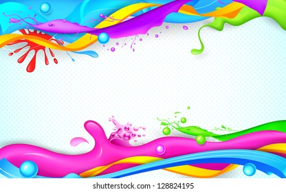 illustration of colorful splash in Holi wallpaper