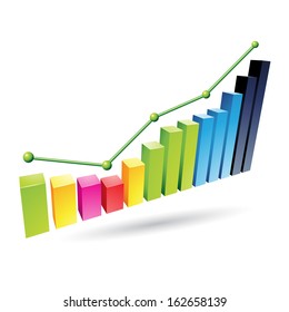 Illustration of Colorful Stats Graph isolated on a white background