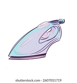 illustration of a colorful steam iron without background