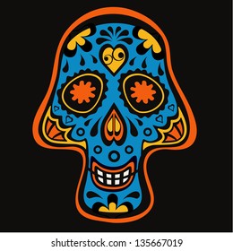 Illustration of Colorful sugar skull for mexican day of the dead