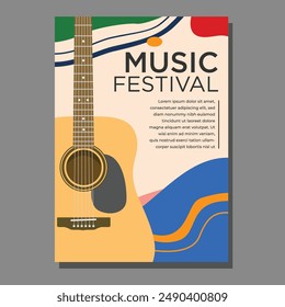 illustration colorful summer Electronic dance music (EDM) music festival banner poster template