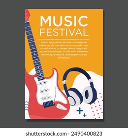 Illustration Bunte Sommer Elektronische Musik Tanzmusik (EDM) Musikfestival Banner Poster Vorlage