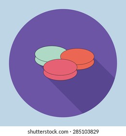 Illustration of colorful ,tasty macarons icon,vector