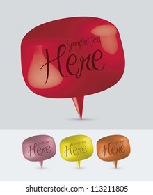 illustration of colorful text balloons, 3D, vector illustration