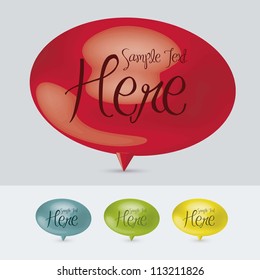 illustration of colorful text balloons, 3D, vector illustration