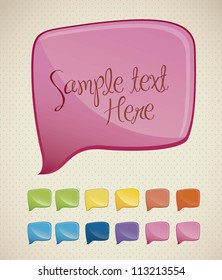 Illustration of colorful text balloons, vector illustration