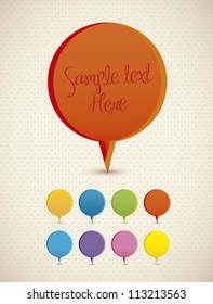 Illustration of colorful text balloons, vector illustration