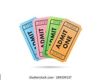 Illustration Colorful Tickets Isolated On White Stock Vector (Royalty ...