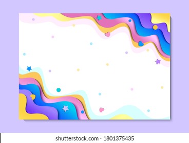 Ilustración de la plantilla de fondo de ondas coloridas