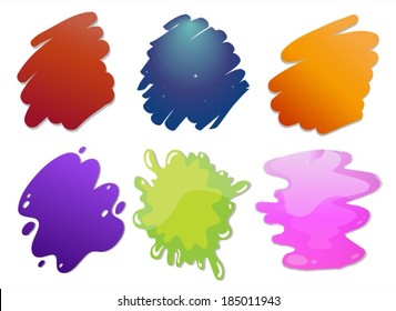 Illustration of the colorful wave lines on a white background