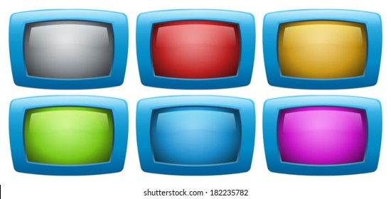 Illustration of the colorful web buttons on a white background