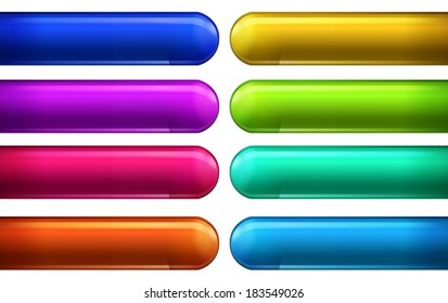 Illustration of the colorful web buttons on a white background