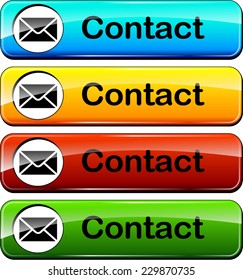 illustration of colorful web buttons set for mail contact
