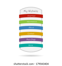Illustration of a colorful website info bar.