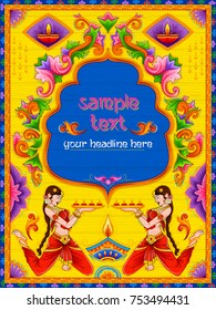 illustration of colorful welcome banner in truck art kitsch style of India illustration of colorful welcome banner in truck art kitsch style of India