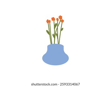 Illustration of an Colorfull Flower in Vase