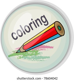 illustration of coloring  badge.