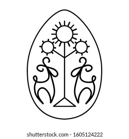 illustration coloring book easter egg, Design T shirt, postcard, flyer, brochure. Vector artwork illustration. vector page for children and adult. anti stress therapy. isolated on white background