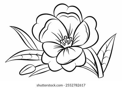 an illustration for a coloring book -Tulip