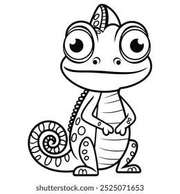 Illustration for coloring lizard Coloring book Educational material for children