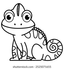 Illustration for coloring lizard Coloring book Educational material for children