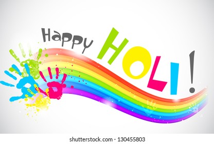 Illustration of colors of rainbow in Holi wallpaper