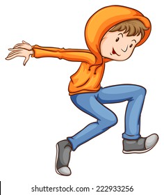 Illustration of a coloured drawing of a dancer on a white background 