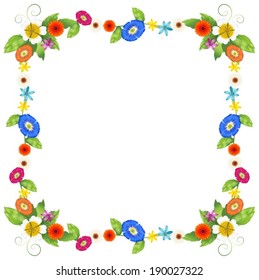 Illustration of a colourful border design on a white background