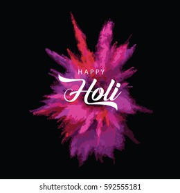 Illustration of colourful explosion for Happy Holi