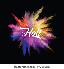 Ilustração de explosão colorida para Holi feliz