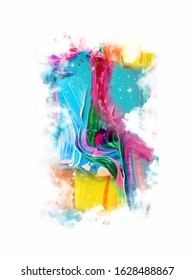 Illustration of colourful explosion,powder,Ink Water for Happy Holi