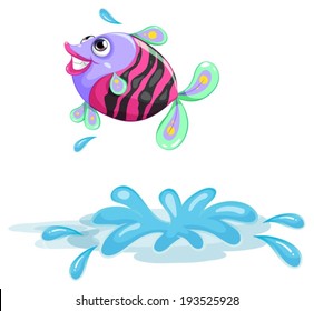 Illustration of a colourful fish on a white background