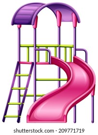 Illustration of a colourful slide on a white background