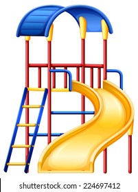 Illustration of a colourful slide on a white background  