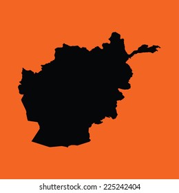 An Illustration of a colourfully filled outline of  Afghanistan