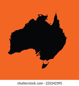 An Illustration of a colourfully filled outline of  Australia