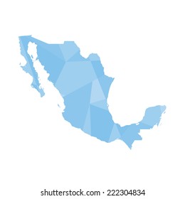 An Illustration of a colourfully filled outline of Mexico