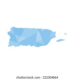 An Illustration of a colourfully filled outline of Puerto Rico