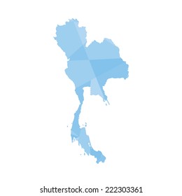 An Illustration of a colourfully filled outline of Thailand