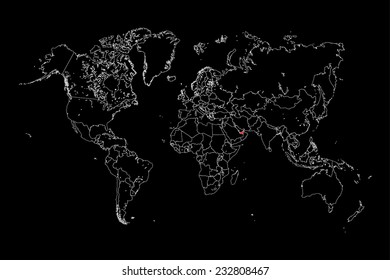 An Illustration of a colourfully filled outline of  United Arab Emirates