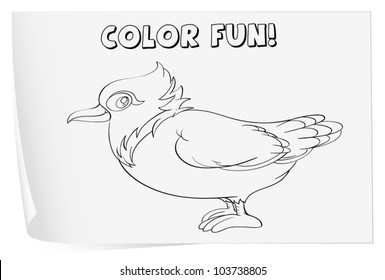 Ilustración de una hoja de cálculo de color (pájaro)