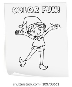 Illustration eines Farbblattes (elf)