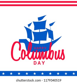 Illustration Of Columbus Day Background.