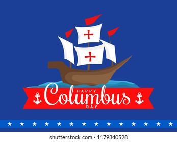 Illustration Of Columbus Day Background.