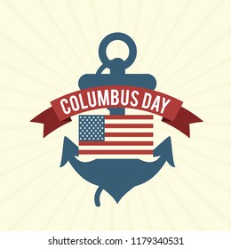 Illustration Of Columbus Day Background.