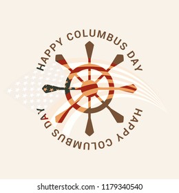 Illustration Of Columbus Day Background.