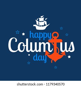 Illustration Of Columbus Day Background.